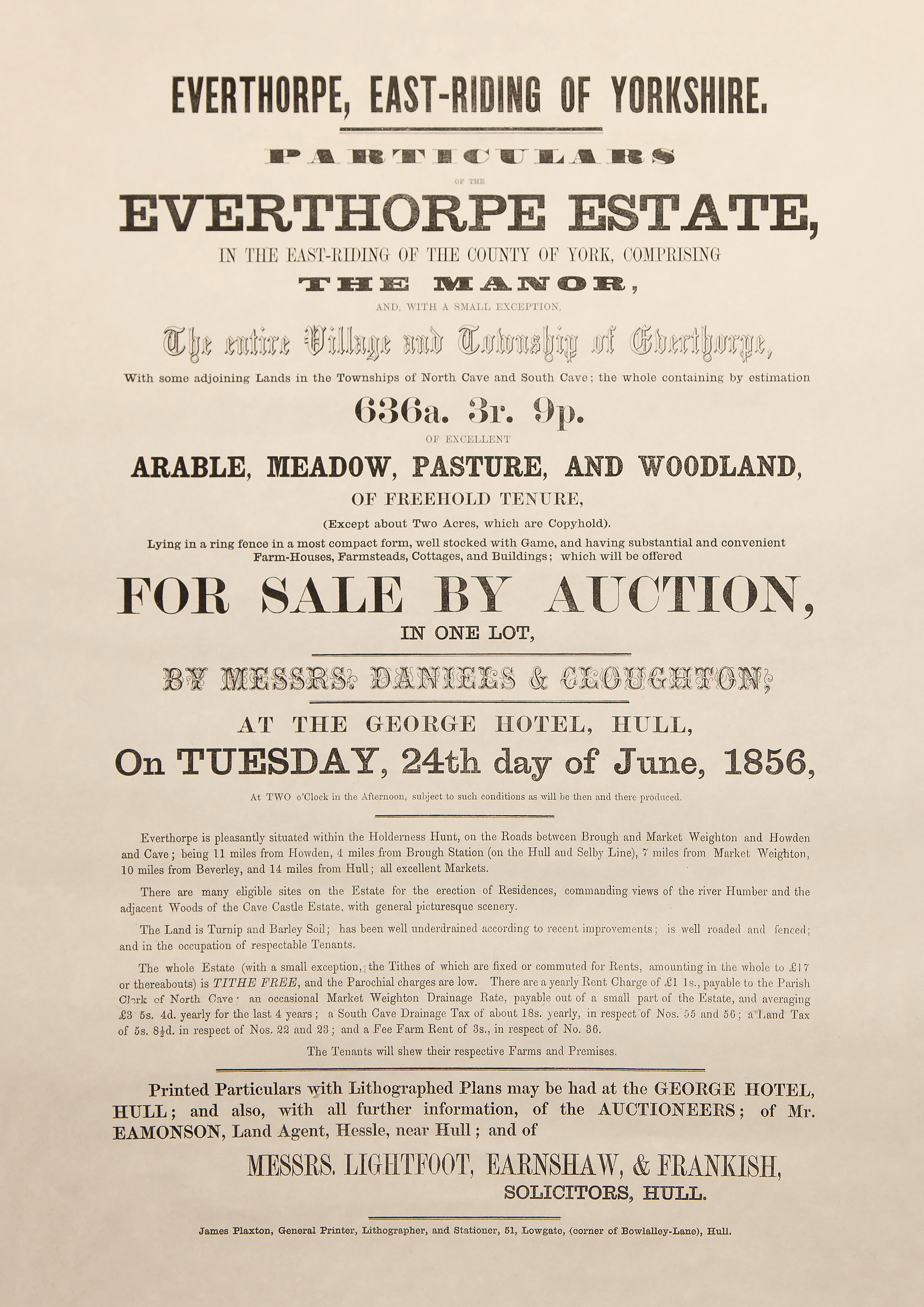 Everthorpe sale poster